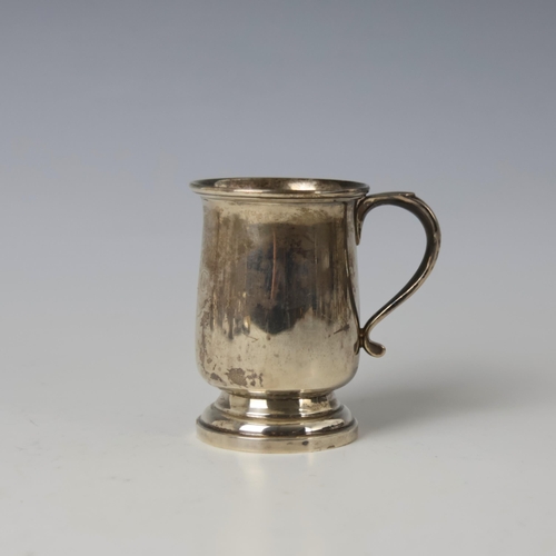 26 - A mid 20th century silver christening mug, Walker & Hall, Sheffield 1962, the flared rim above cylin... 