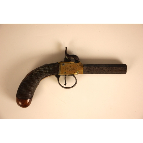 367 - A percussion cap muff or pocket pistol, 19th century, the 3