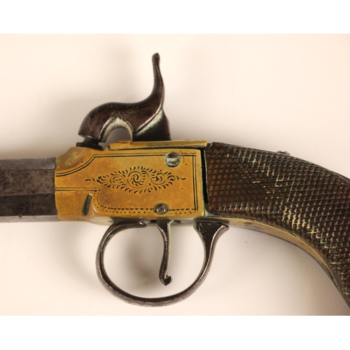 367 - A percussion cap muff or pocket pistol, 19th century, the 3