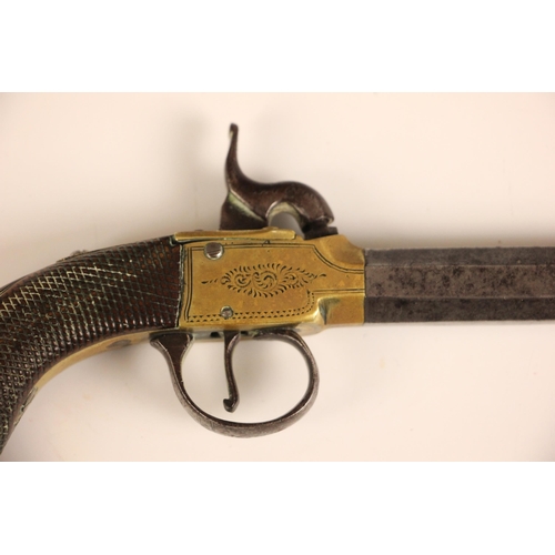 367 - A percussion cap muff or pocket pistol, 19th century, the 3