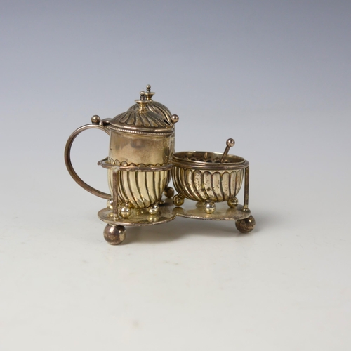 51 - A Victorian silver cruet set, Horace Woodward & Co Ltd, London 1900, comprising mustard pot, open sa... 
