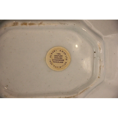 299 - A Bow porcelain kakiemon palette irregular octagonal dish in the 'Two Quail' pattern, mid 18th centu... 