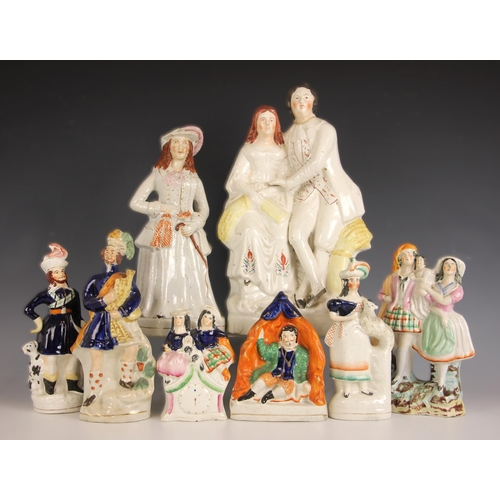 307 - A Victorian Staffordshire pottery D1279 'Unknown Actress' or 'Miss Whiplash' figure, mid to late 19t... 