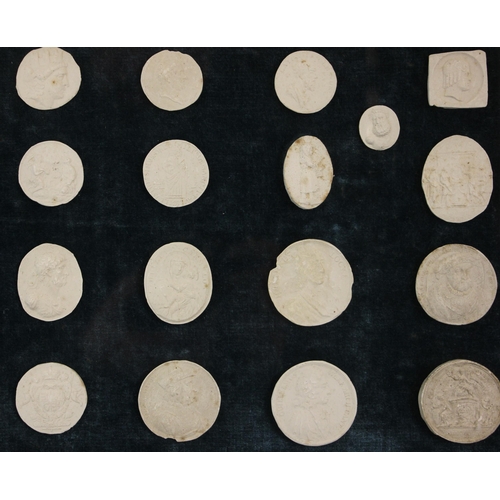 379 - Fifty one plaster intaglio casts, some taken from the 1731 Kings and Queens of England Medals by Jea... 