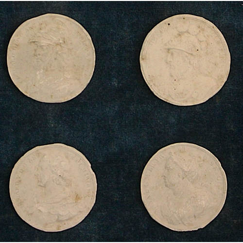 379 - Fifty one plaster intaglio casts, some taken from the 1731 Kings and Queens of England Medals by Jea... 
