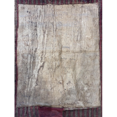 415 - A South East Asian Tibetan Thangka, 19th century, painted in gouache against a silk and metallic gro... 