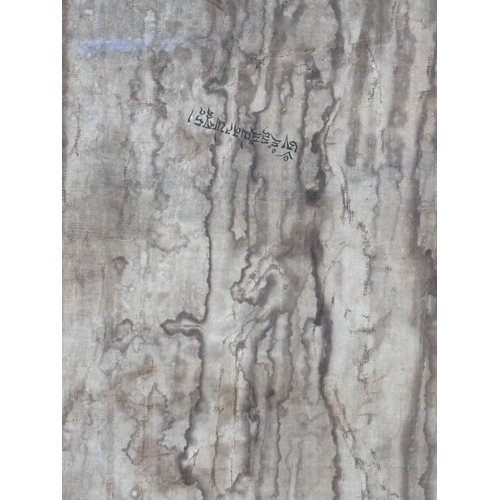 415 - A South East Asian Tibetan Thangka, 19th century, painted in gouache against a silk and metallic gro... 