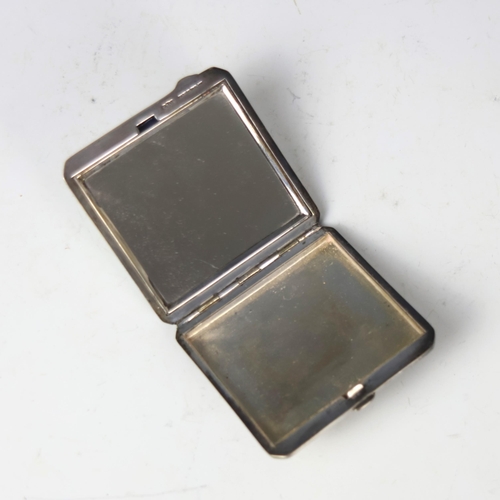 12 - A 20th century enamel compact, by Joseph Gloster Ltd, of square form with canted corners, the white ... 