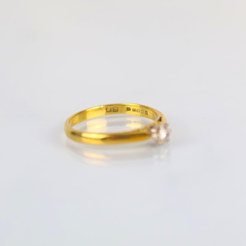 152 - A late 20th century 18ct diamond solitaire ring, possibly by Boodle & Dunthorne, the round cut diamo... 