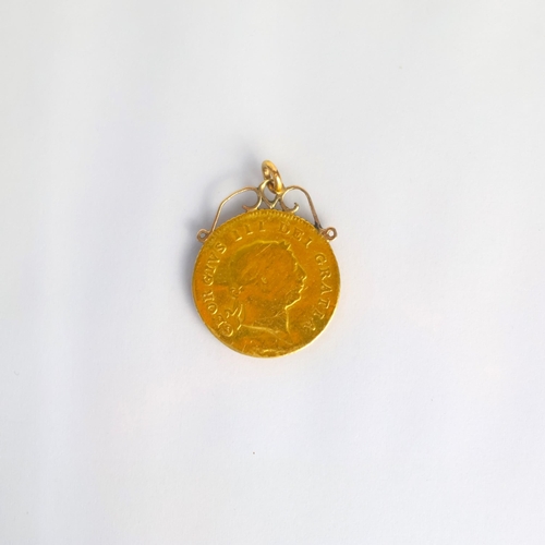167 - George III (1760-1820) half guinea, dated 1810, with yellow metal pendant mount, gross weight 4.4gms