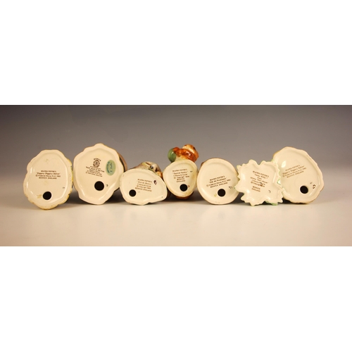 313 - Seven Beswick Beatrix Potter figures, comprising: Squirrel Nutkin, Diggory Diggory Delvet (two figur... 