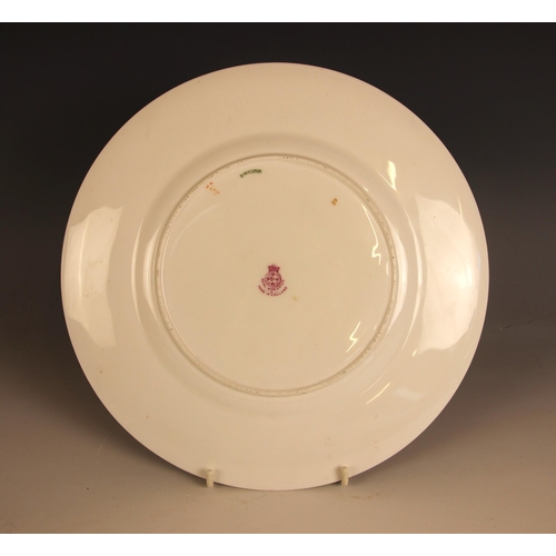 314 - A Royal Worcester cabinet plate decorated by E. Phillips, early 20th century, the well profusely han... 