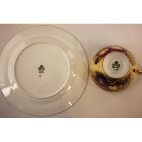 316 - A selection of Aynsley Orchard Gold tea wares, comprising two tea cups with gilt foot rims and handl... 