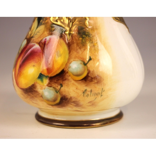318 - A Royal Worcester 'Fallen Fruit' pot pourri and cover hand-painted by Derek Shinnie, late 20th centu... 