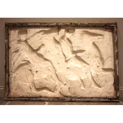 370 - A Grand Tour souvenir style relief moulded composite panel depicting a section of the frieze of the ... 