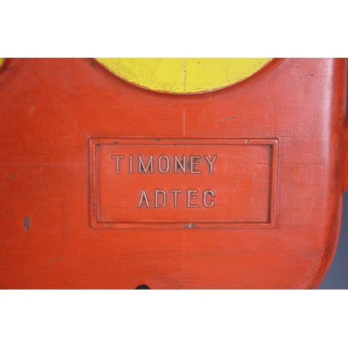 374 - A Timoney Adtec engine component casting pattern, 20th century, the wooden pattern in original red, ... 