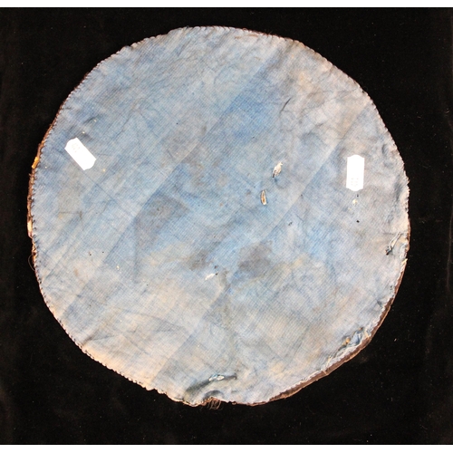 411 - A 19th century Chinese silk embroidered civil rank badge, embroidered to the centre with an egret, e... 