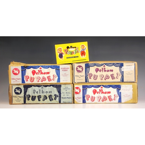 Four vintage Pelham Puppets in original blue label boxes, comprising ...