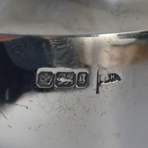 47 - A Victorian silver coffee pot, Walker & Hall, Sheffield 1899, the domed cover above conforming flute... 