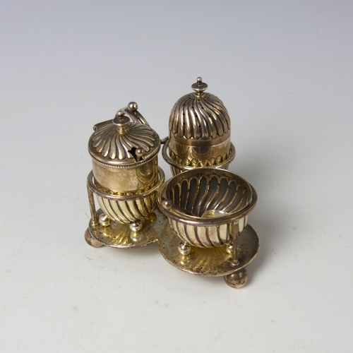 51 - A Victorian silver cruet set, Horace Woodward & Co Ltd, London 1900, comprising mustard pot, open sa... 