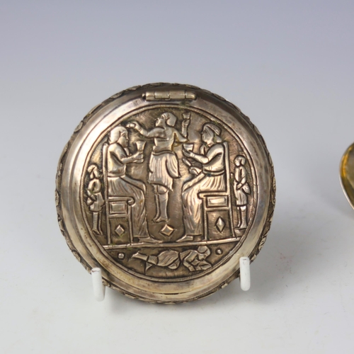 64 - A 19th century style white metal apostle spoon, the cast terminal leading to fig shaped bowl with tw... 