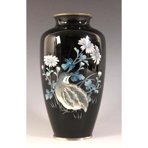 349 - A Japanese cloisonne vase in the manner of Shobido, Osaka, 20th century, the high shouldered vase de... 