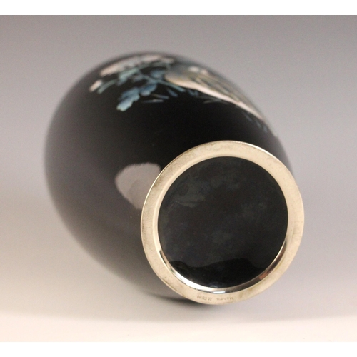 349 - A Japanese cloisonne vase in the manner of Shobido, Osaka, 20th century, the high shouldered vase de... 