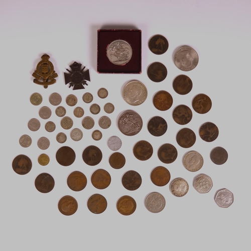 81 - A collection of English pre decimal coins, including 1887 and 1937 crown, and other silver and furth... 
