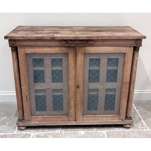572 - A French Empire style rosewood credenza, 19th century and later, the rectangular top above a frieze ... 