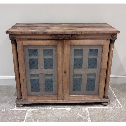 572 - A French Empire style rosewood credenza, 19th century and later, the rectangular top above a frieze ... 