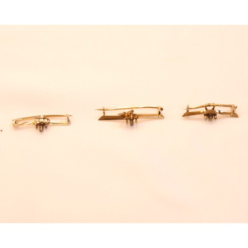 150 - A 19th century trio of diamond brooches converting to a tiara, hair combs and /or pendants, the thre... 