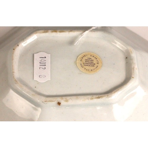 299 - A Bow porcelain kakiemon palette irregular octagonal dish in the 'Two Quail' pattern, mid 18th centu... 