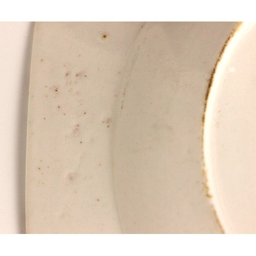 300 - A Bow porcelain kakiemon palette octagonal plate in the 'Two Quail' pattern, circa 1765, unmarked, 2... 