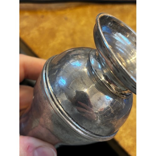 2 - A George II silver sugar caster, possibly William Fordham/William Fleming, London 1727, the flame fi... 