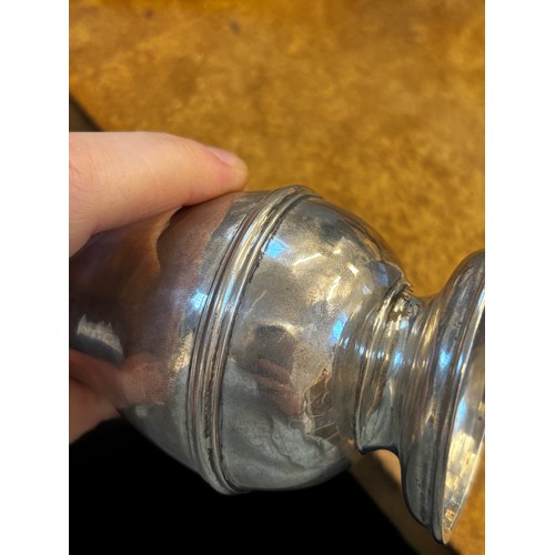 2 - A George II silver sugar caster, possibly William Fordham/William Fleming, London 1727, the flame fi... 