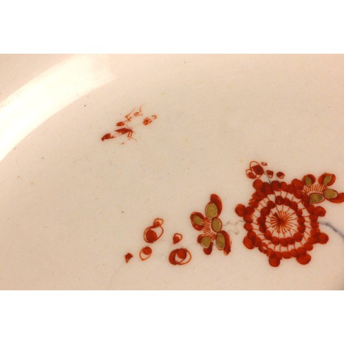 302 - A Bow porcelain kakiemon palette octagonal plate in the 'Two Quail' pattern, mid 18th century circa ... 