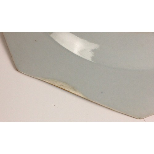 330 - A set of eight Chinese export porcelain blue and white plates, 18th century, each of octagonal form ... 