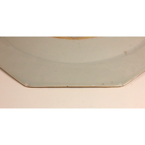 330 - A set of eight Chinese export porcelain blue and white plates, 18th century, each of octagonal form ... 