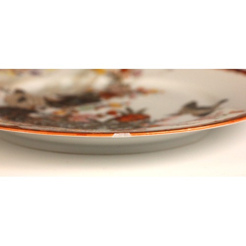 355 - A collection of Japanese Kutani porcelain quail pattern wares, 19th century and later, to include te... 