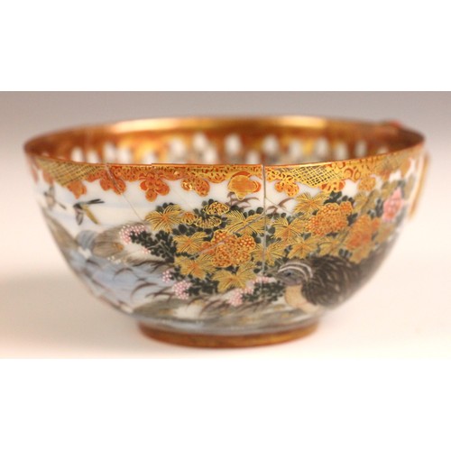 355 - A collection of Japanese Kutani porcelain quail pattern wares, 19th century and later, to include te... 