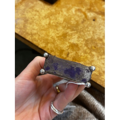 50 - An Edwardian silver mounted desk time piece, Wagner & Gerstley Ltd, Birmingham 1905, of arched form ... 