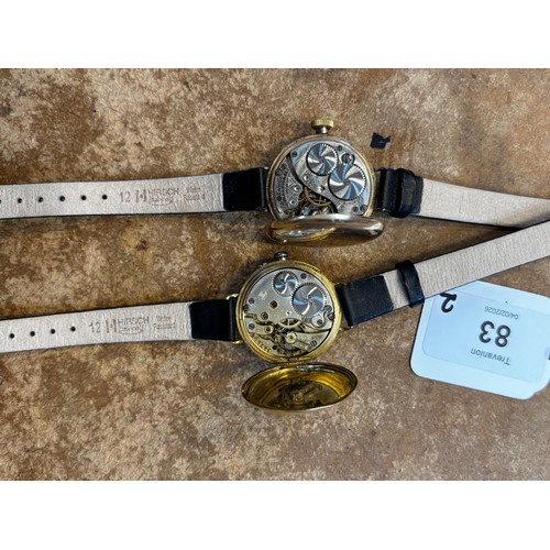 83 - An 18ct gold cased ladies wristwatch, the circular white dial with Roman numerals and subsidiary dia... 