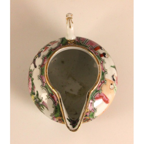 358 - A Chinese Canton Famille Rose tea service, comprising; five teacups and saucers, a teapot and cover,... 