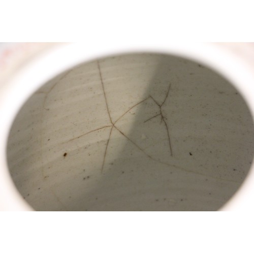 361 - A large Chinese porcelain ginger jar, cover and stand, 18th century, of typical ovoid form and paint... 