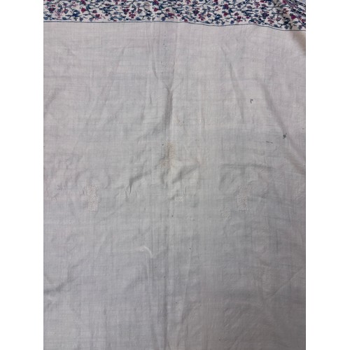 399 - A 19th century finely woven Kashmir style shawl, the ivory ground with delicate foliate borders and ... 