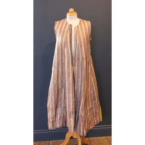 418 - A collection of Continental costume and textiles, to include a Turkish silk long line waistcoat, an ... 