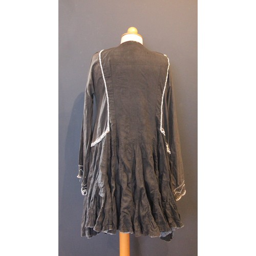 418 - A collection of Continental costume and textiles, to include a Turkish silk long line waistcoat, an ... 