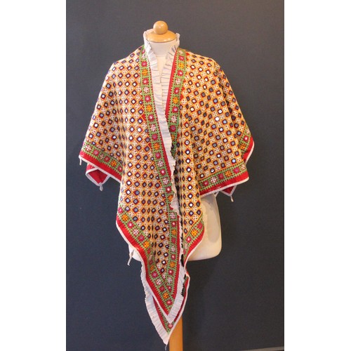 418 - A collection of Continental costume and textiles, to include a Turkish silk long line waistcoat, an ... 