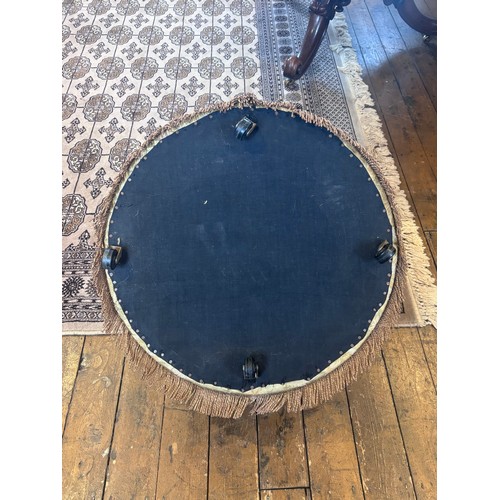 600 - An early 20th century Art Deco fan back salon chair, upholstered in a floral damask type gold fabric... 