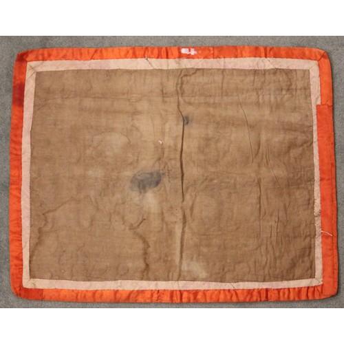 402 - A Suzani needlework panel, Uzbekistan 20th century, of square section embroidered with geometric flo... 